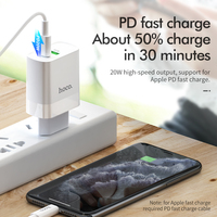 Ładowarka USB HOCO szybkie ładowanie QC PD ładowarka 20W QC4.0 QC3.0 USB typ C szybka ładowarka dla iPhone 11pro X Xs 8 Xiaomi telefon ue wtyczka 4